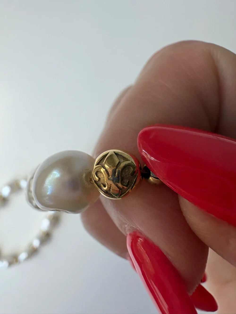 Nialaya Mens Womens Unisex Baroque Freshwater Pearl Necklace 18k Gold Plate 20”